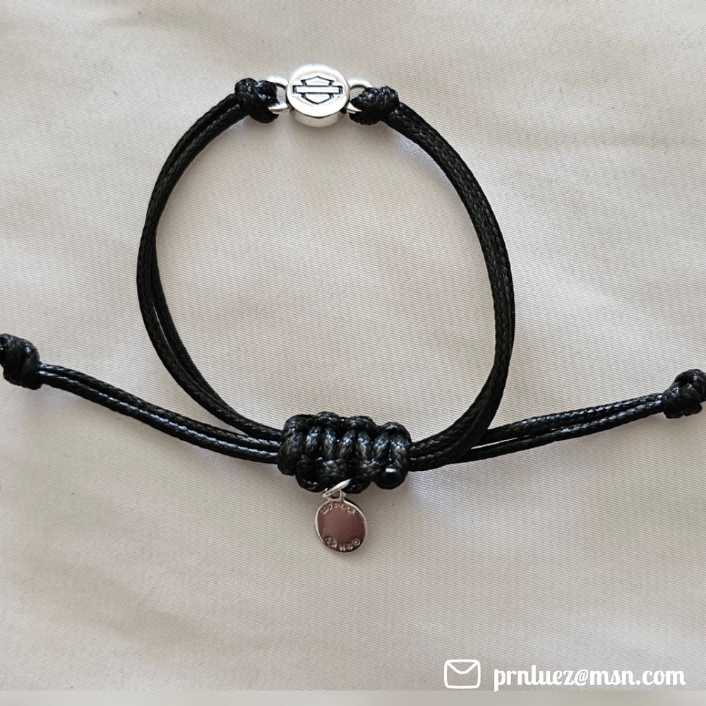Harley Davidson Women's Bar & Shield Outline Cord Bracelet - Picture 3 of 8